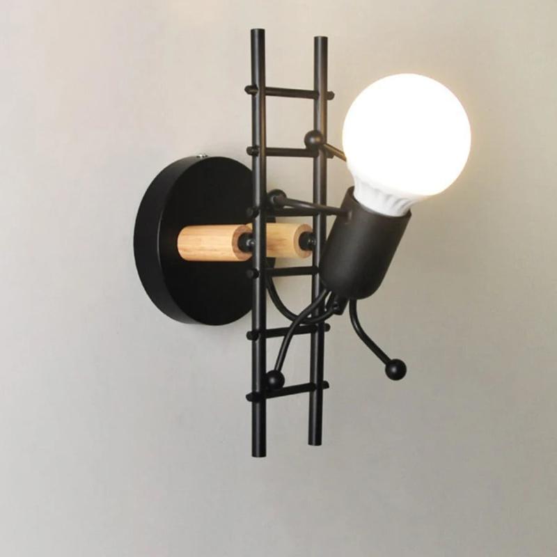 applique murale design meta bois et noir