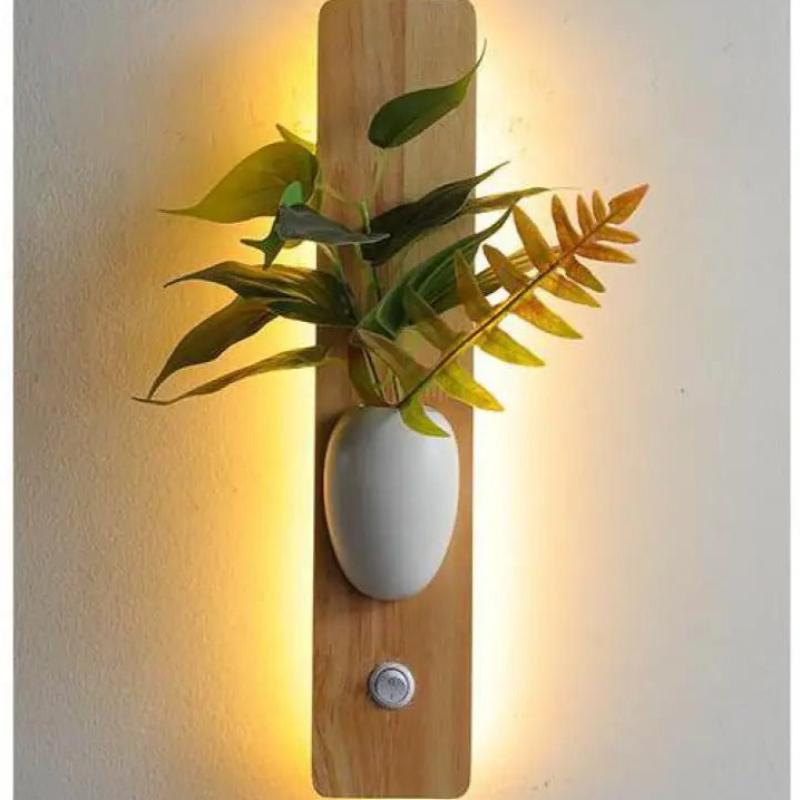 applique murale en bois naturel led lumineux