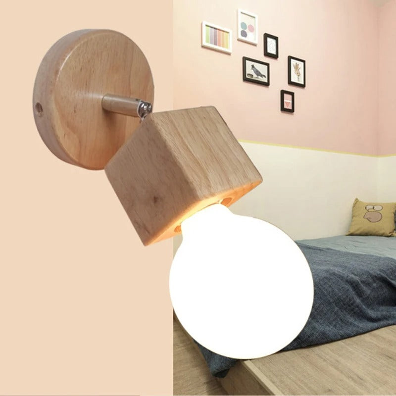 applique murale design bois cube