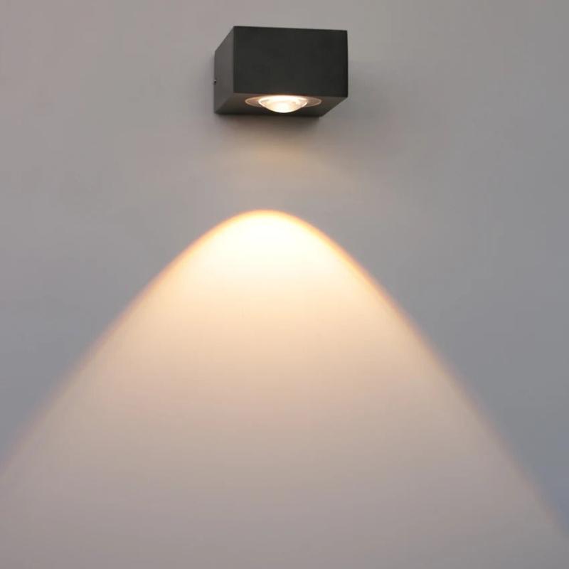 applique murale led cube noir