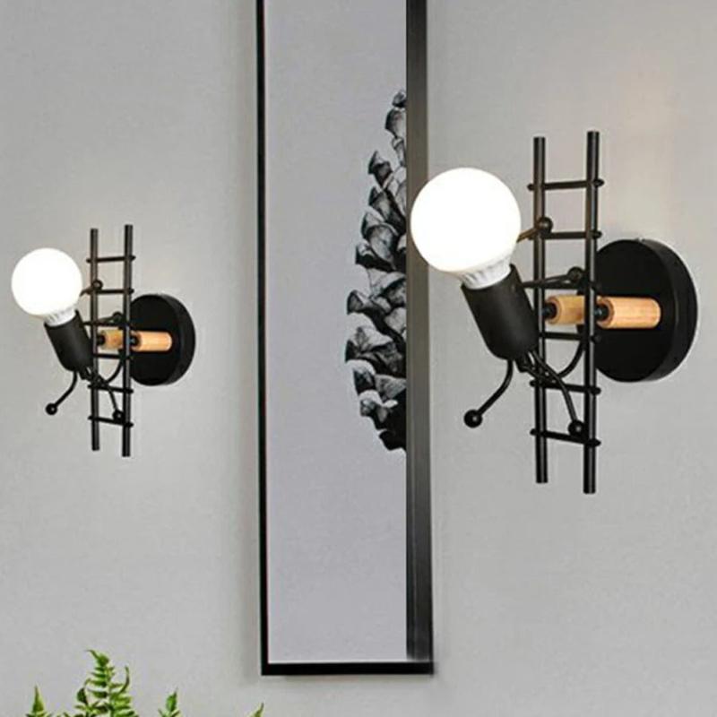 applique murale bois et metal noir design