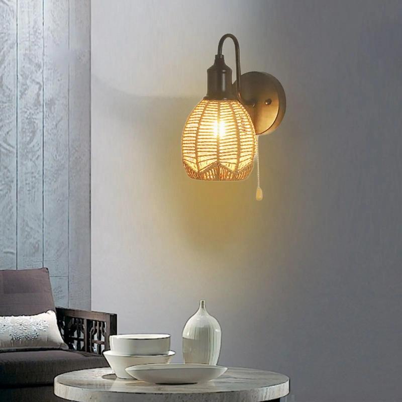 applique murale osier rotin salon design