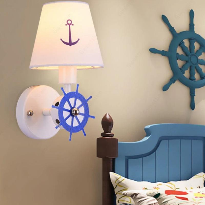 applique murale bateau chambre bleu