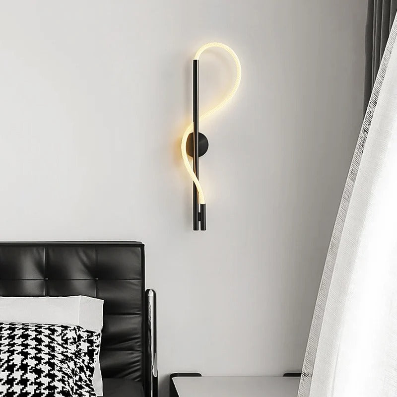applique murale tube noir chambre moderne