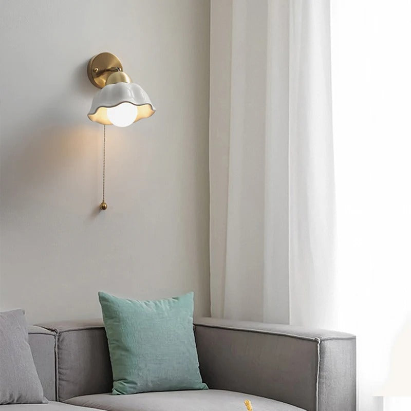 Applique murale ceramique blanche salon moderne
