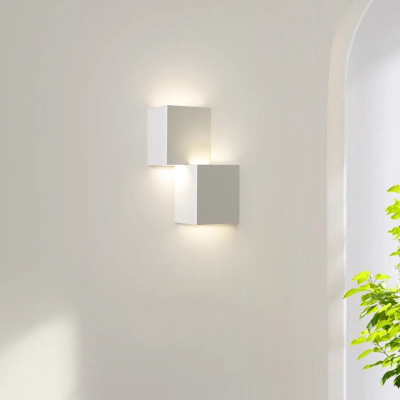 applique murale led cube blanc