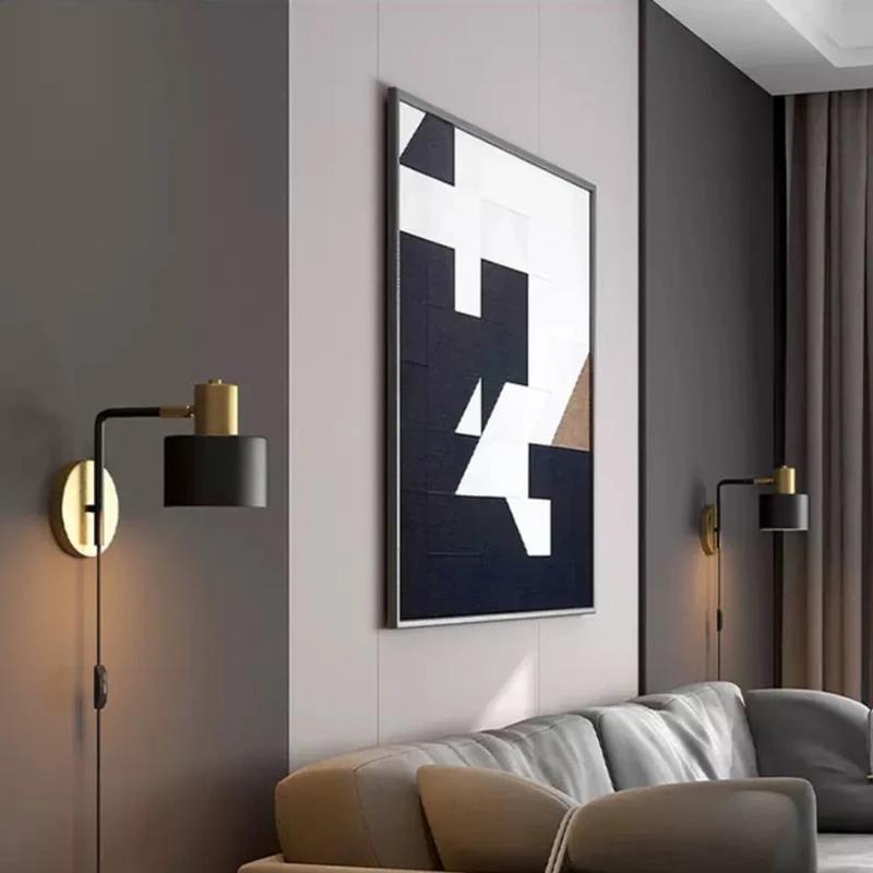 applique murale noire et doré salon moderne