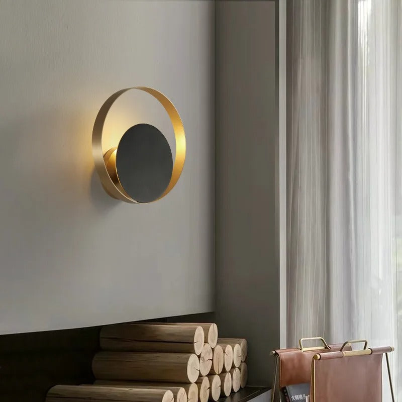 applique murale noir cercle salon