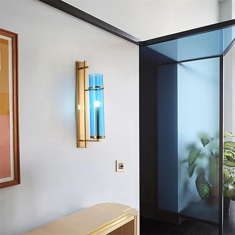 applique murale bleue design