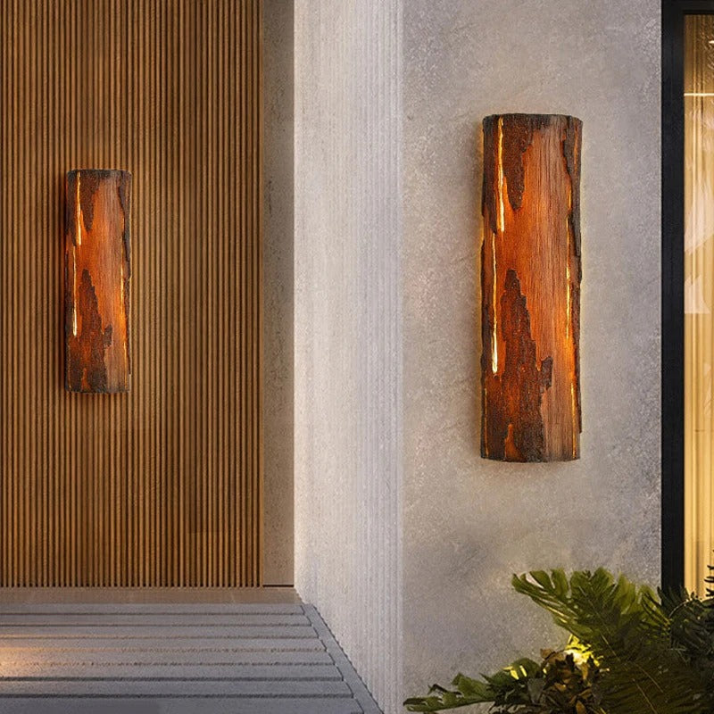 applique murale orange bois