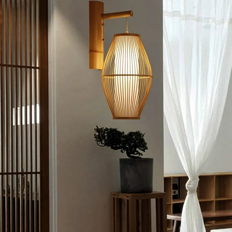 applique murale osier bambou salon moderne