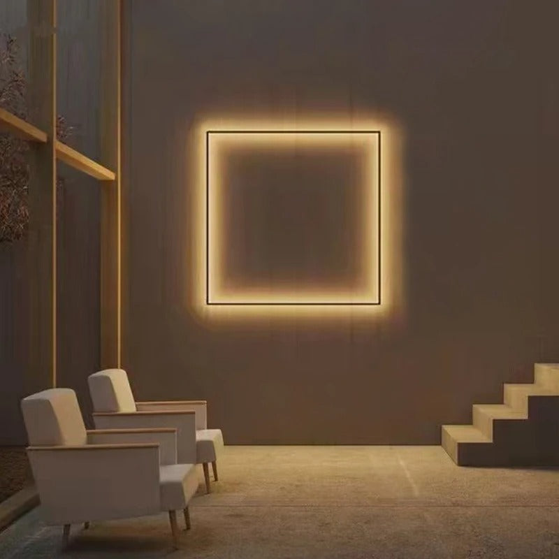 applique murale noire carrée salon moderne