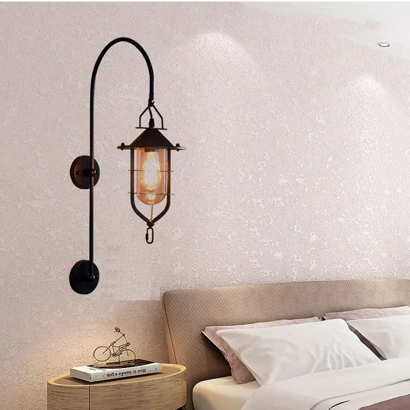applique murale tulipe ancienne noir