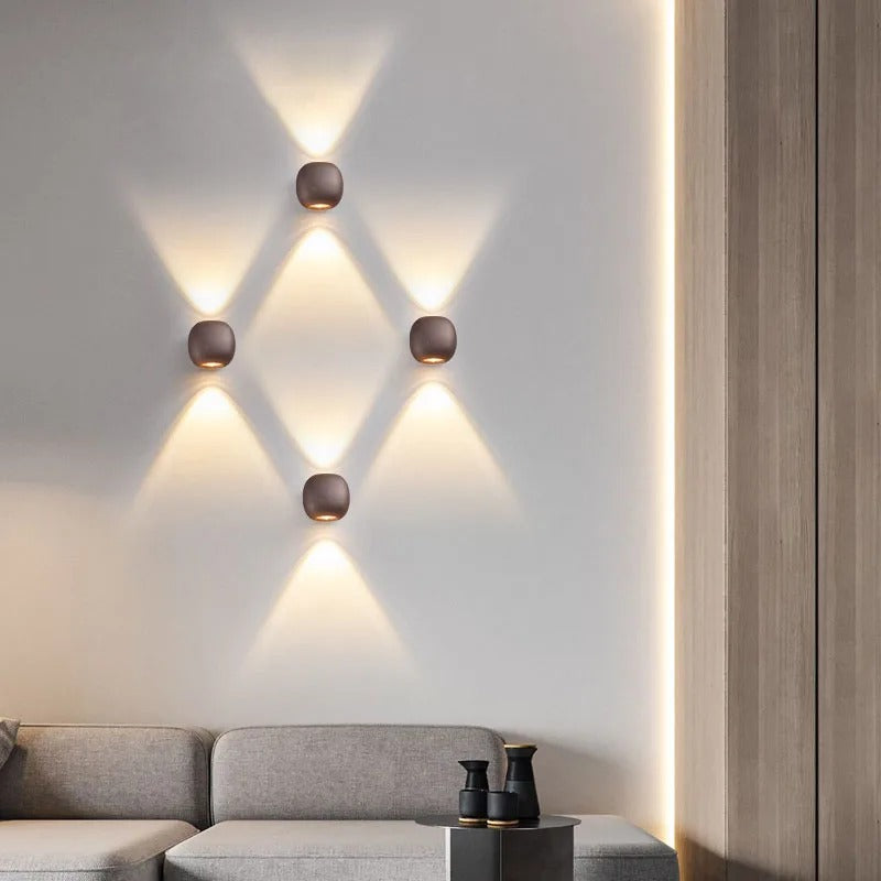 applique murale exterieure boule design led café or