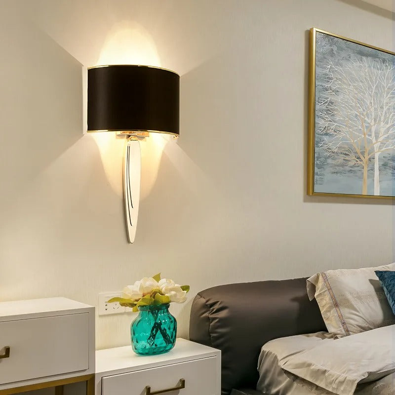 applique murale abat jour tissu chambre moderne