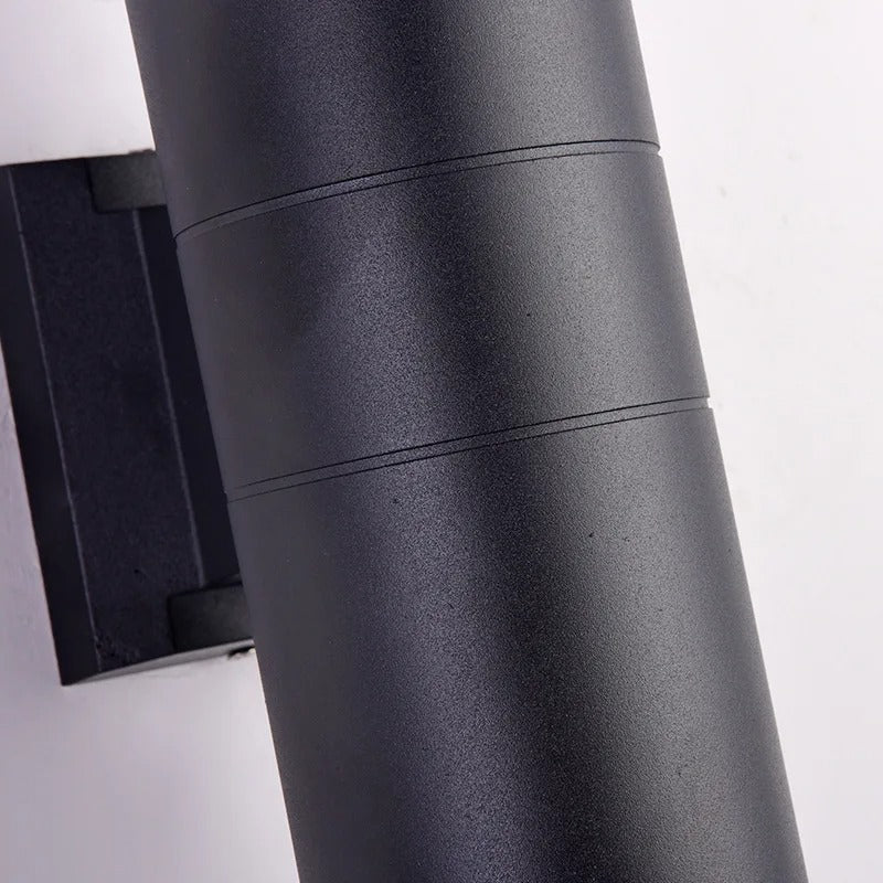 applique murale cylindrique noir led