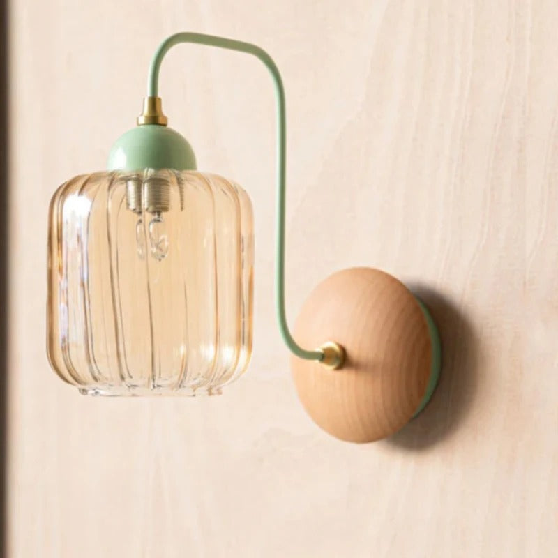 applique murale vitrail verte