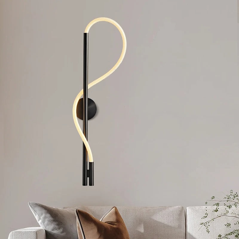 applique murale salonled tube noir
