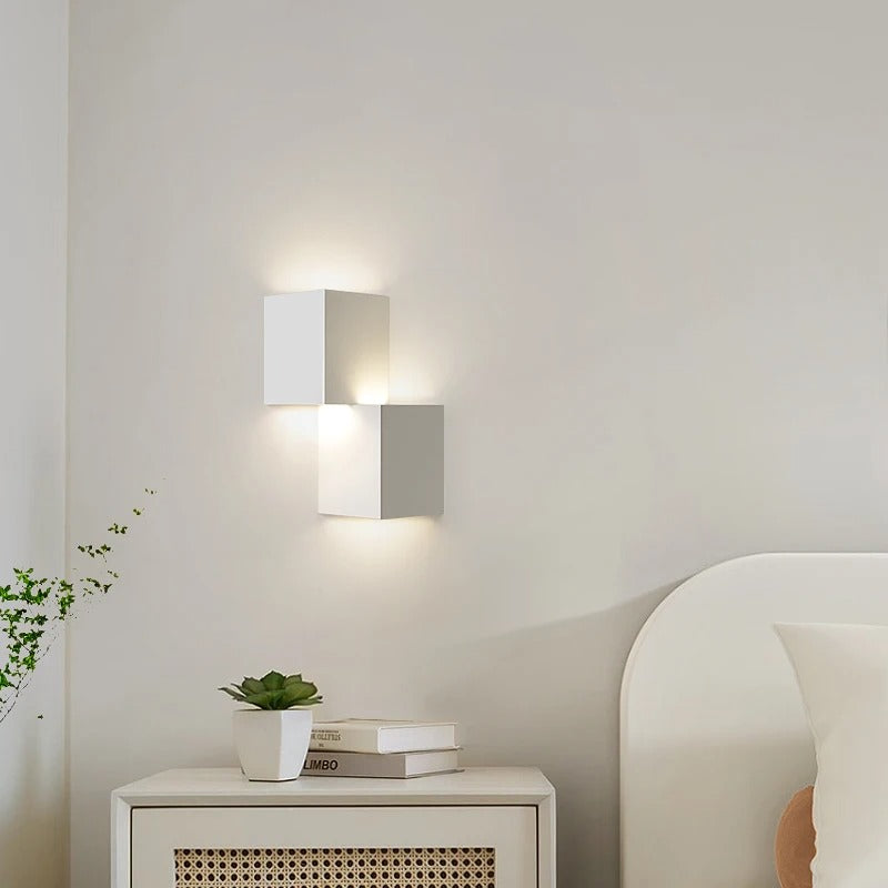 applique murale design cube blanc chambre