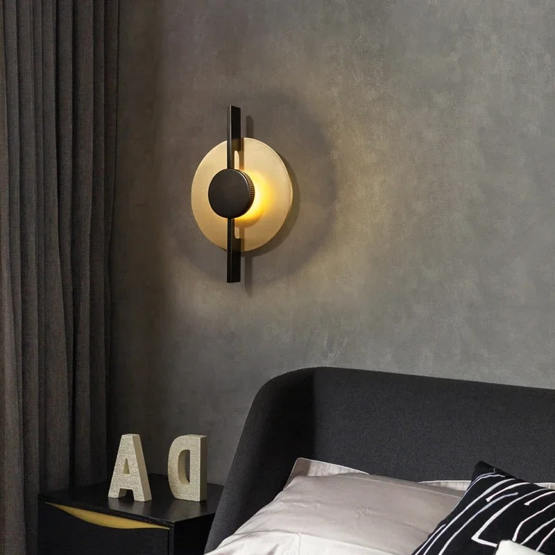 applique murale chambre moderne métal doré