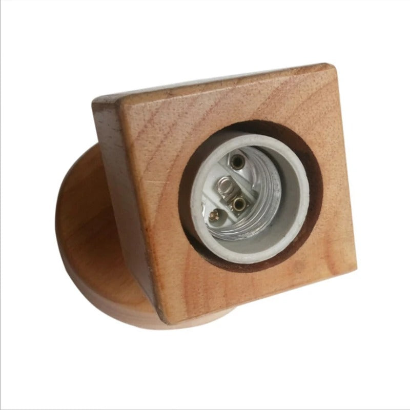 applique murale moderne design led cube bois