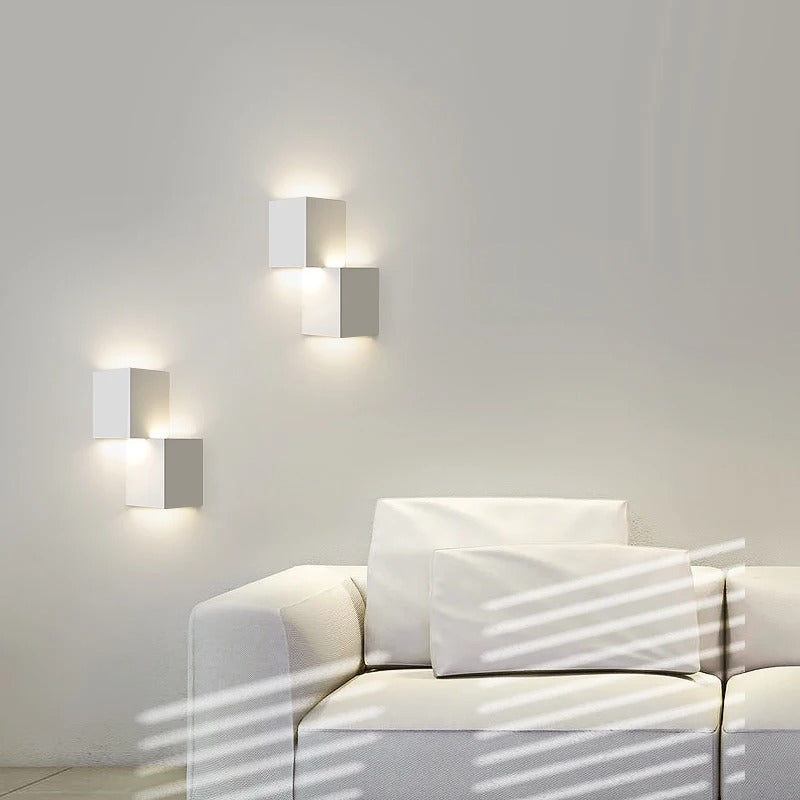 applique murale cube blanc salon chic