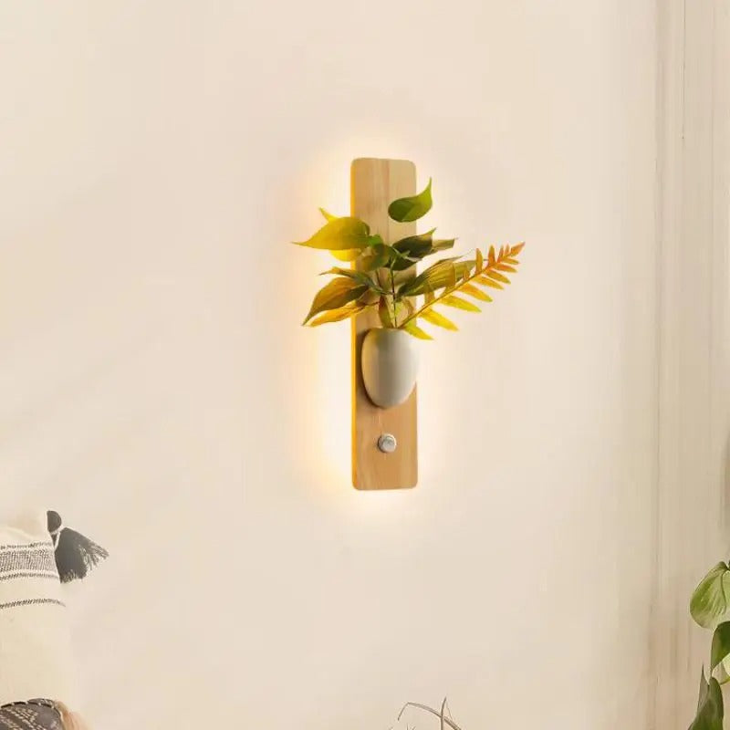 applique murale en bois naturel chic & led