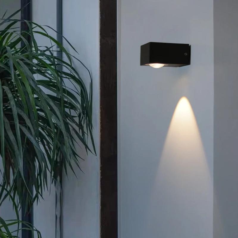 applique murale cube noir led moderne