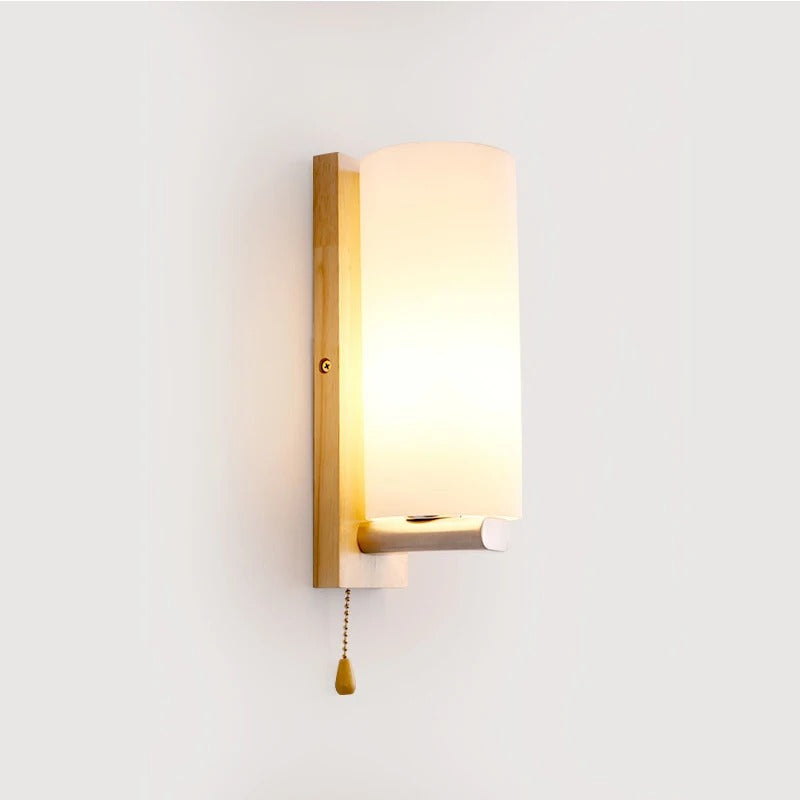 applique murale equerre bois verre soufflé