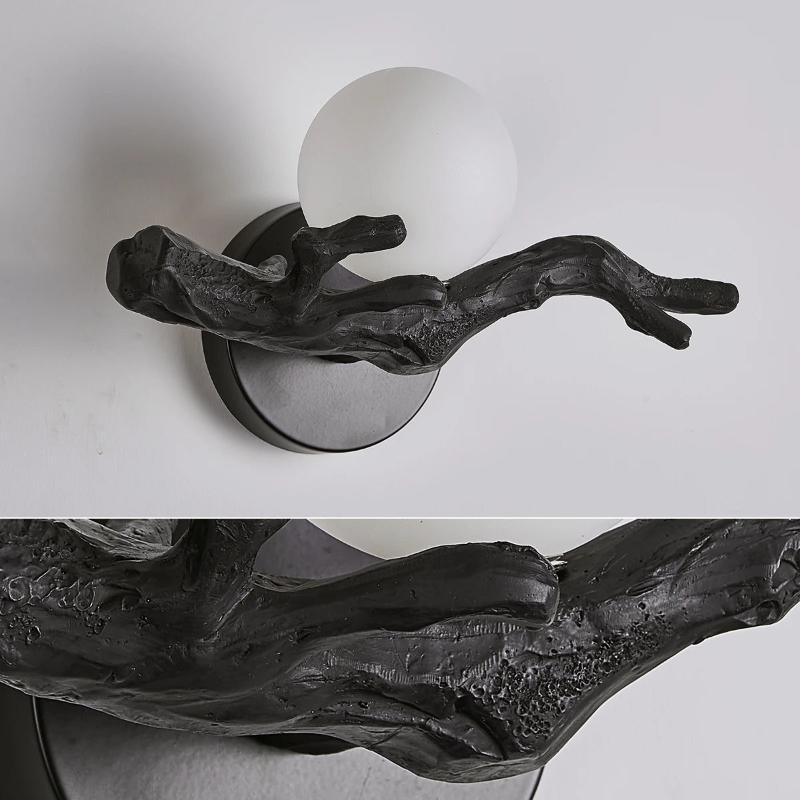 applique murale noir led arbre