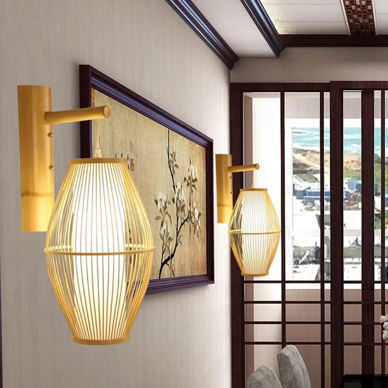 applique murale osier bambou salon
