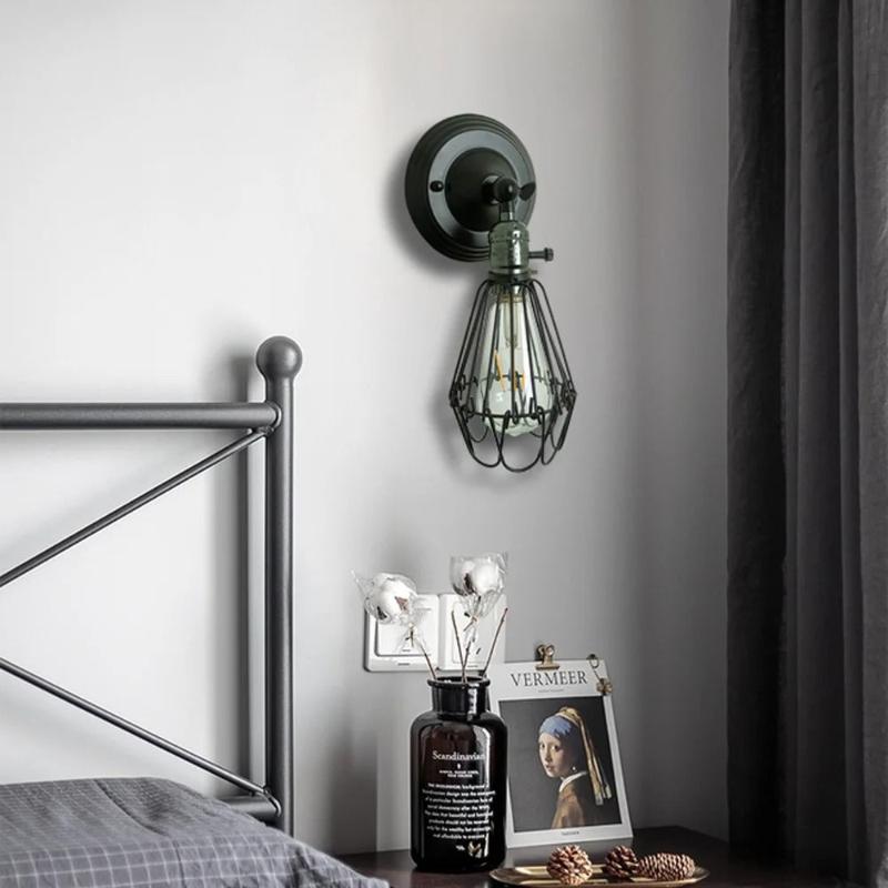 applique murale led cage oiseau design