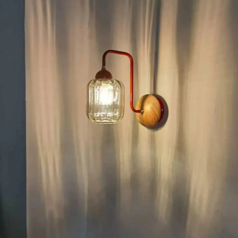 applique murale rouge vitrail