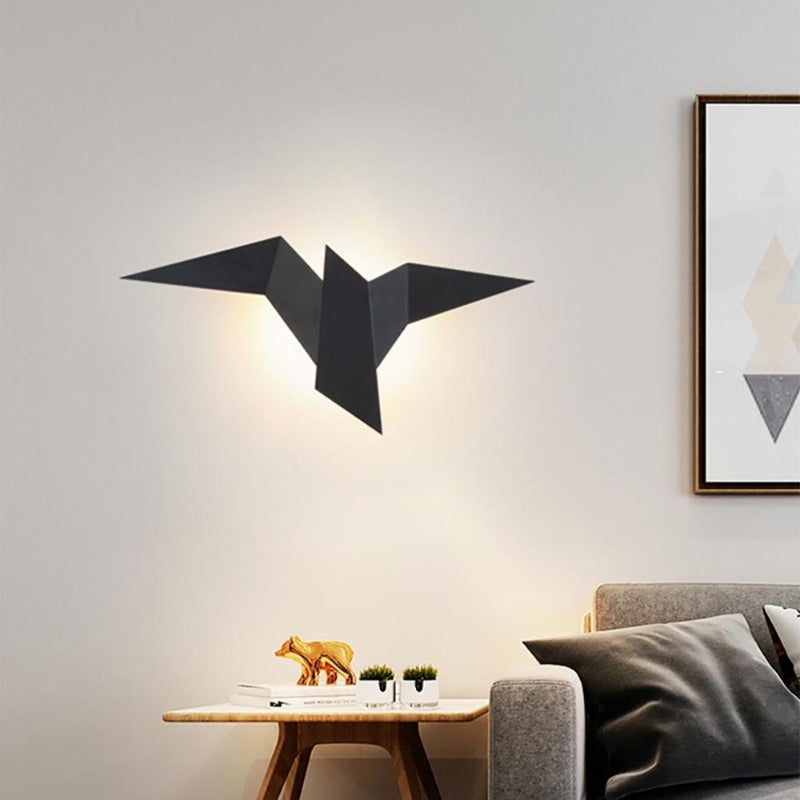 applique-murale-oiseau-noir-origami