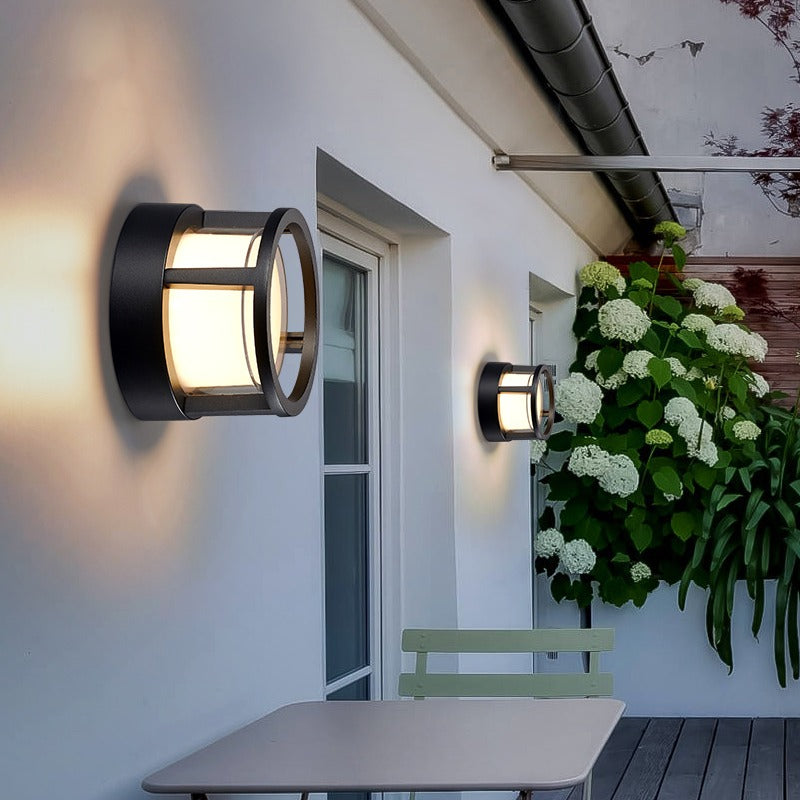 applique murale extérieur jardin noir blanc
